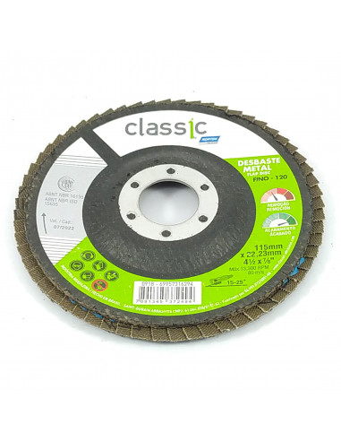 Discos flaps de zirconio 4,5 gr 120