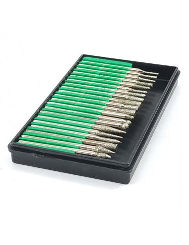 Mini fresas punta diamante set por 20u