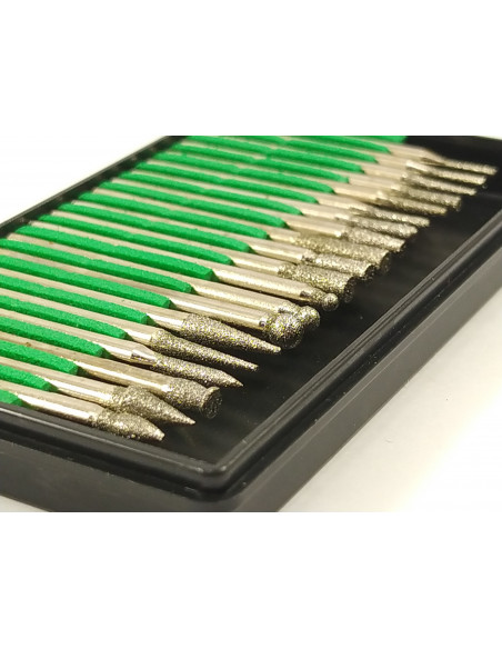 Mini fresas punta diamante set por 20u