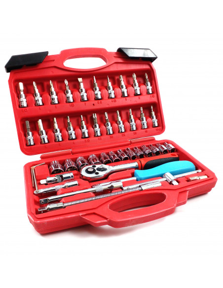 Set bocallaves encastre 1/4 pulg 45 piezas