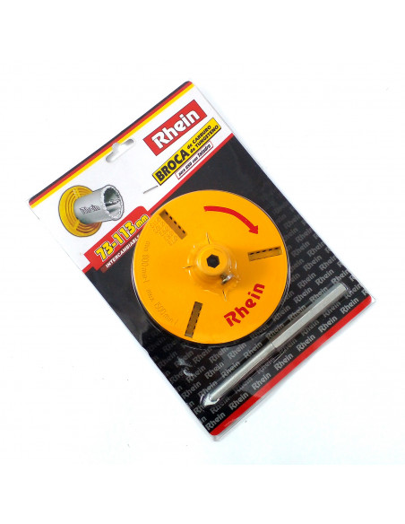 Base univ+punta 73/113mm  p/ sierra copa-broca carb. tungs.