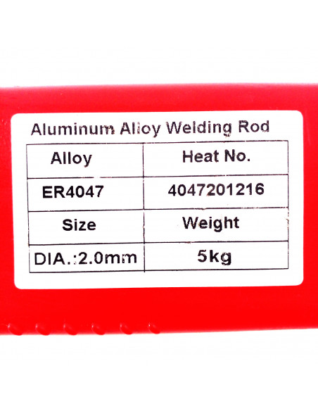 Kg.varillas de aluminio (ER4047)  12% 2.0 mm