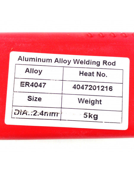 Kg.varillas de aluminio (ER4047) 12% 2,4/2,5 mm