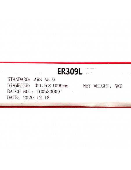 Kg.varillas de acero inoxidable (ER309L) 1,6mm