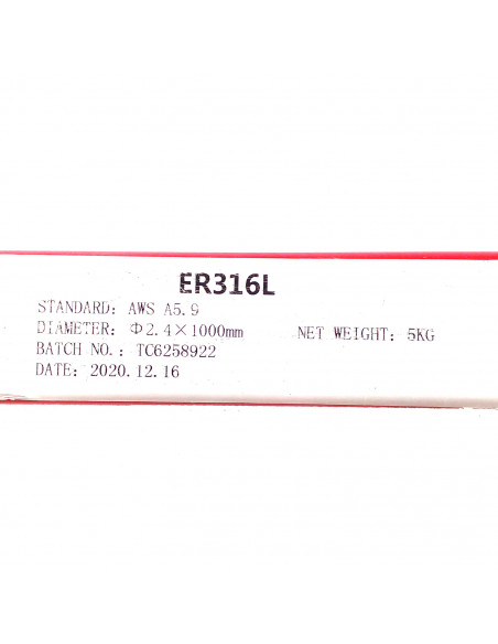 Kg.varillas de acero inoxidable (ER316L) 2,4 mm