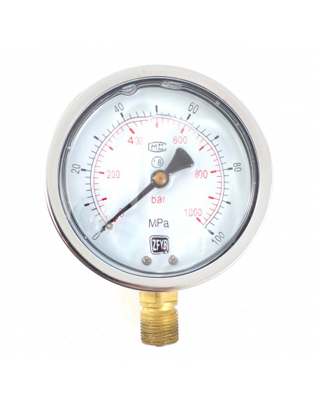 Manometro p/circuito hidr 100MPA 100mm diam/rosca M20x1.5