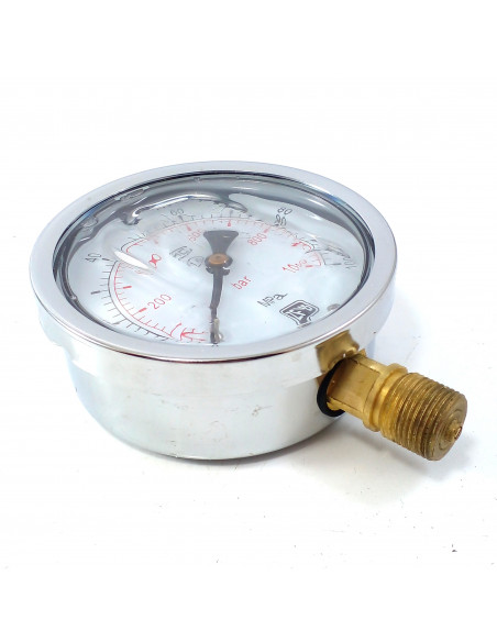 Manometro p/circuito hidr 100MPA 100mm diam/rosca M20x1.5