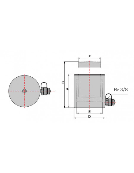 Cilindro hidrÃ¡ulico 150TN (recorr.150mm)