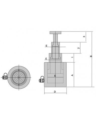 Cilindro telesc. hidraul.10 TN (3...